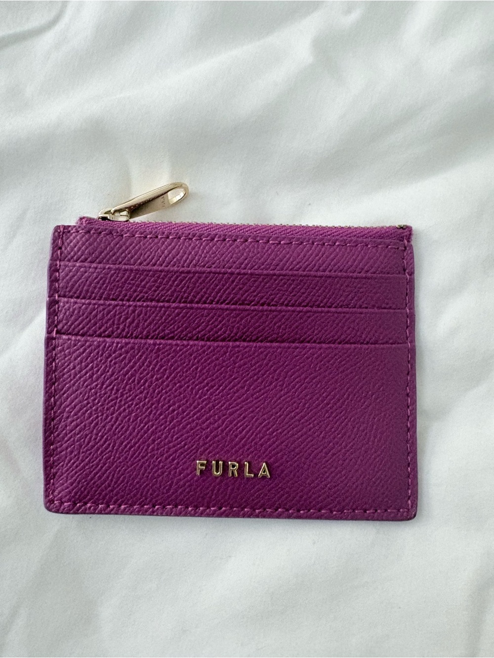 Furla Magenta Leather Card Holder Wallet - EUC